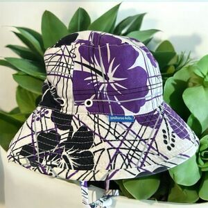 Wallaroo Vintage Kids Purple Tropical Floral Sun Hat UPF 50+ Summer Hat